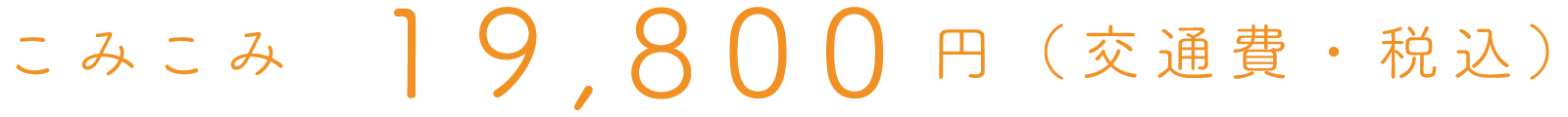 こみこみ　19,800円（交通費・税込）